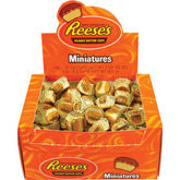 Reese's Peanut Butter Cup Covered Milk Chocolate Miniatures Bulk Wrapped Chocolate Quantity 105 Pieces Per Box Sweet Browse at UsaCandyWholesale.Com